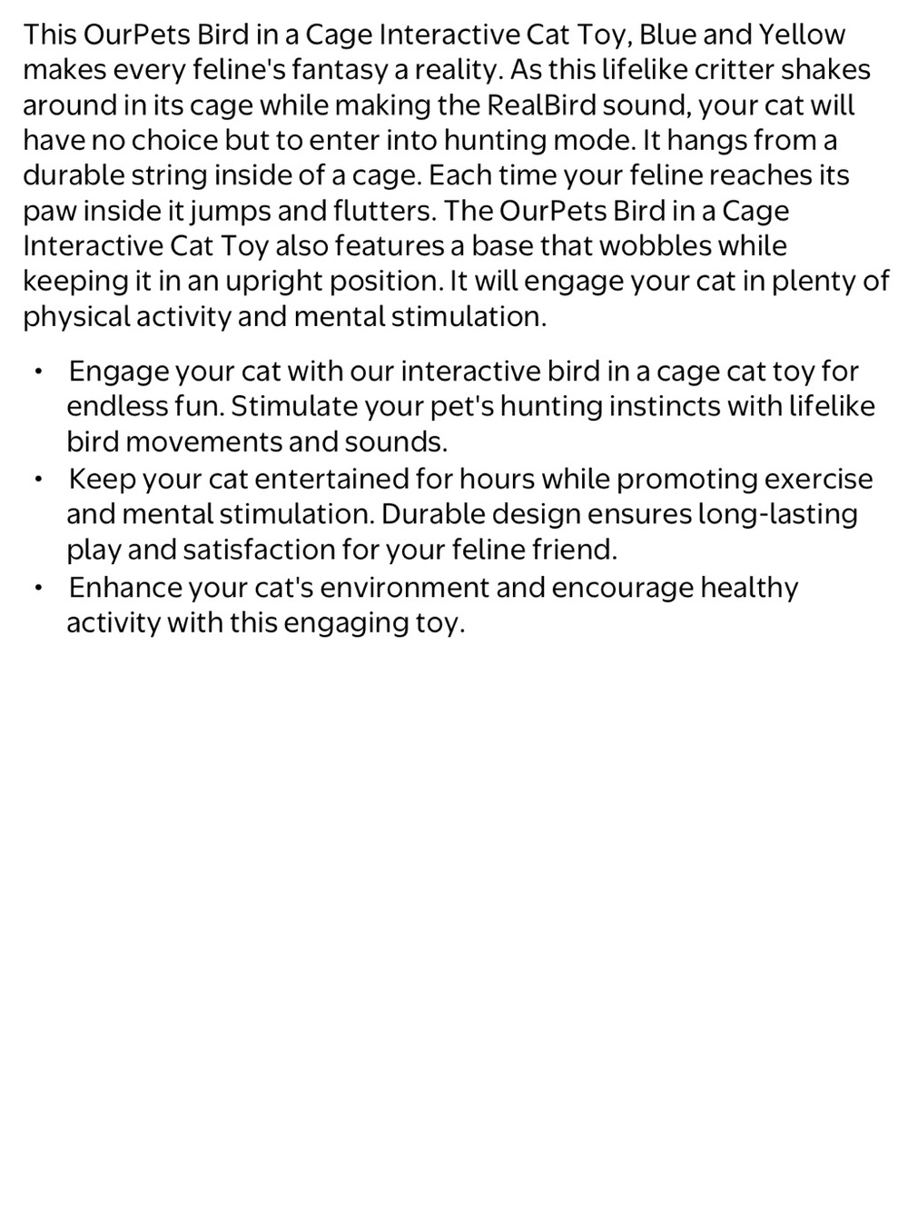 OurPets Bird in Cage Electronic Cat Toy - Picture 6 of 10